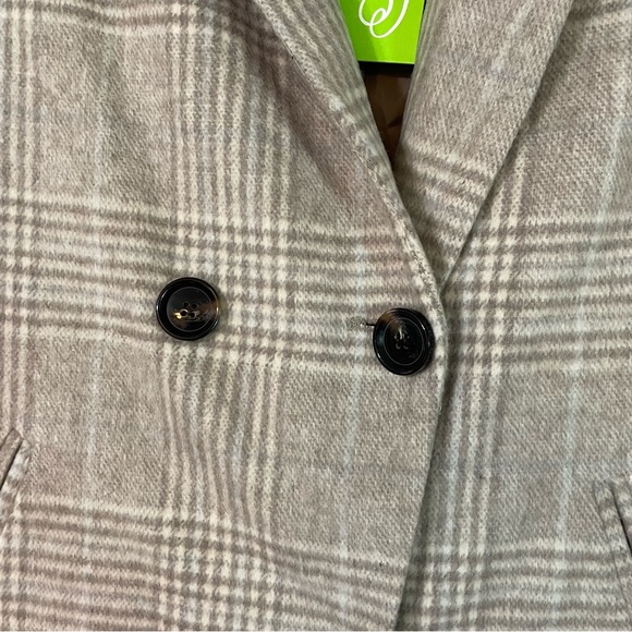 NWT Sam Edelman Windowpane Plaid Coat in Feminine Plaid Size S Wool blend - Picture 4 of 10